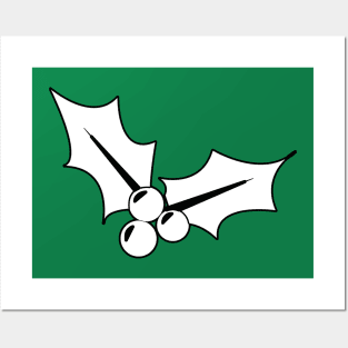 Christmas Mistletoe - Dark Green Posters and Art